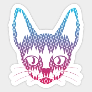 Geometric Cat Face Sticker